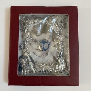 Vintage 1995 Arthur Court Picture Frame Elephants Leopard & Bird 3.5x5 Photo NEW